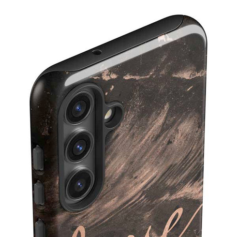 Love Rose Gold Black Galaxy S25 Impact Case