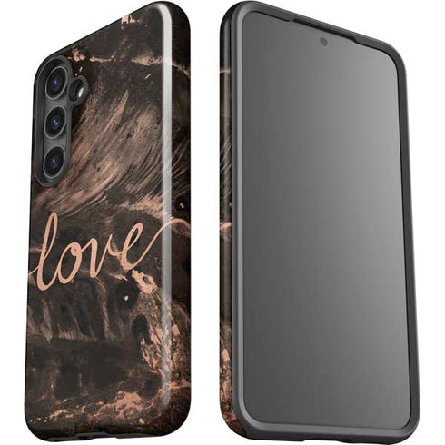 Love Rose Gold Black Galaxy S25 Impact Case