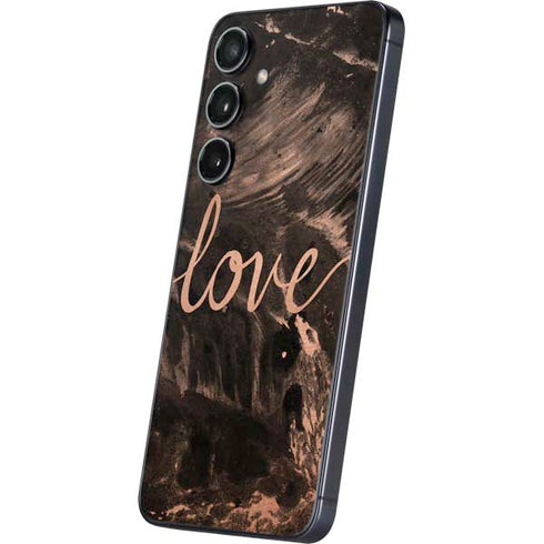 Love Rose Gold Black Galaxy S25 Skin