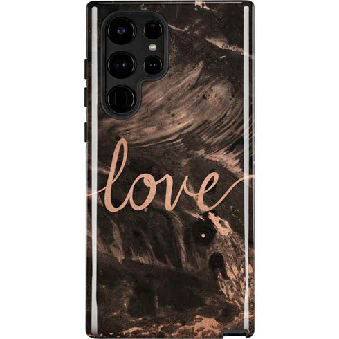 Love Rose Gold Black Galaxy Cases