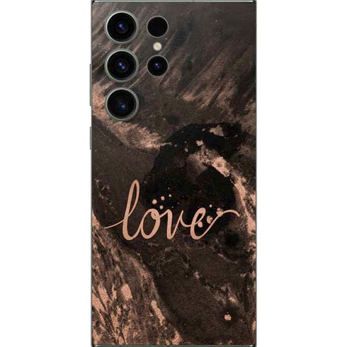 Love Rose Gold Black Galaxy S25 Ultra Skin