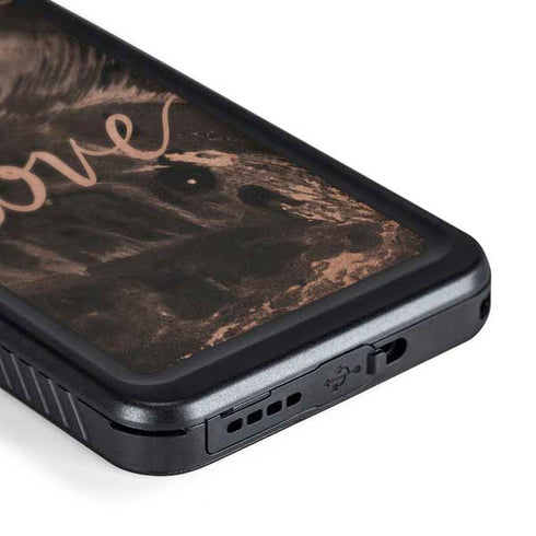 Love Rose Gold Black Galaxy S24 Waterproof Case