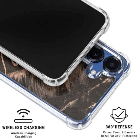 Love Rose Gold Black Galaxy S25 FE Clear Case
