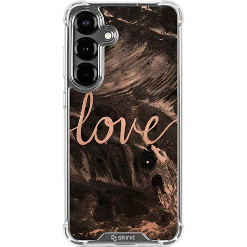 Love Rose Gold Black Galaxy S26 Clear Case