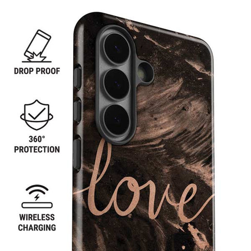 Love Rose Gold Black Galaxy S26 Impact Case