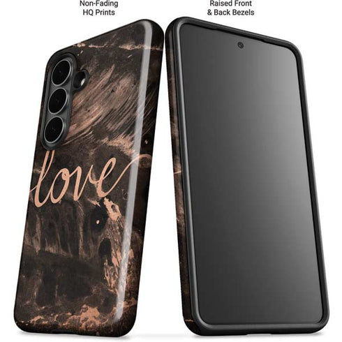 Love Rose Gold Black Galaxy S26 Impact Case