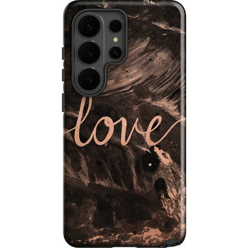 Love Rose Gold Black Galaxy S26 Ultra Impact Case