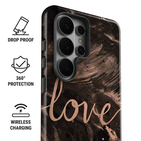 Love Rose Gold Black Galaxy S26 Ultra Impact Case