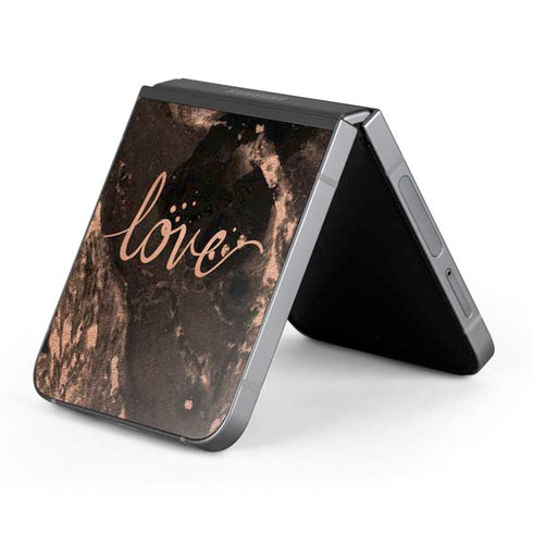 Love Rose Gold Black Galaxy Z Flip6 Skin
