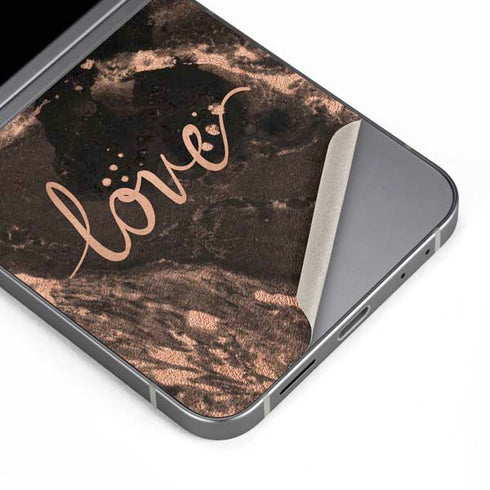 Love Rose Gold Black Galaxy Z Flip6 Skin