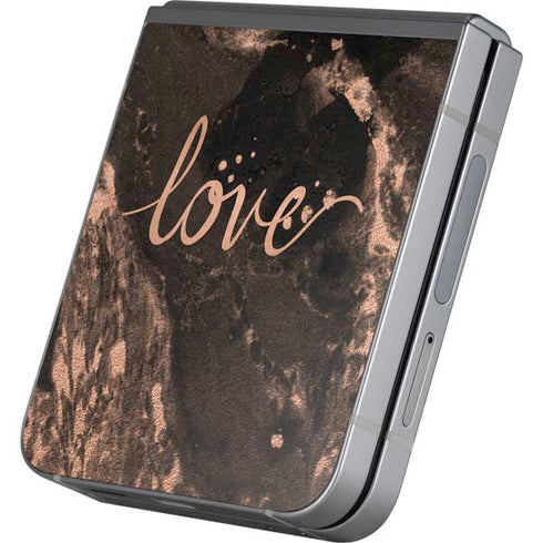 Love Rose Gold Black Galaxy Z Flip6 Skin
