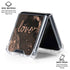 Love Rose Gold Black Galaxy Z Flip6 Clear Case