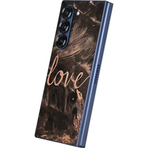 Love Rose Gold Black Galaxy Z Fold6 Skin