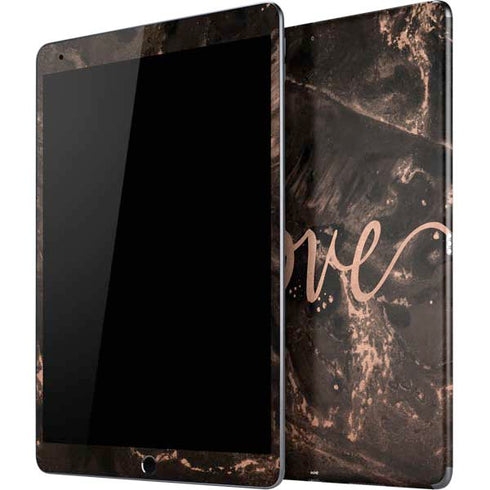 Love Rose Gold Black iPad Skins