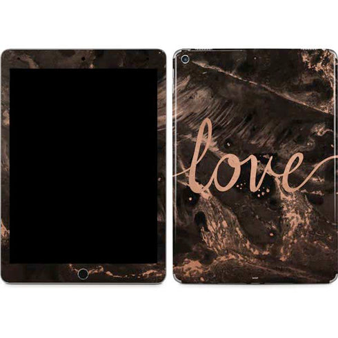 Love Rose Gold Black iPad Skins
