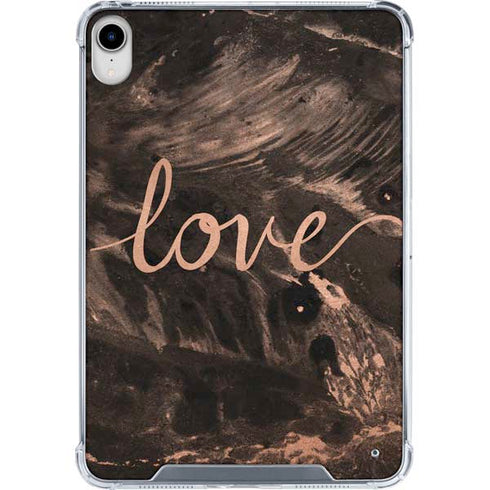 Love Rose Gold Black iPad 11th Gen (2025) Clear Case