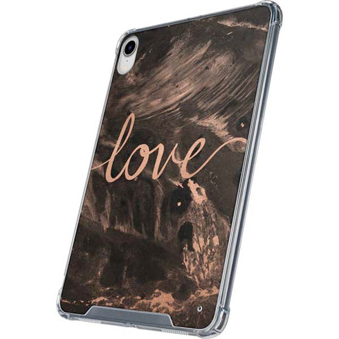 Love Rose Gold Black iPad 11th Gen (2025) Clear Case