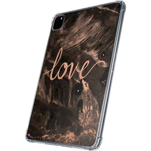 Love Rose Gold Black iPad Pro 11in (2024) Clear Case
