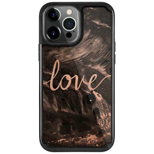 Love Rose Gold Black iPhone Cases