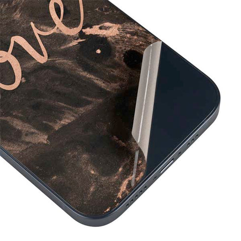 Love Rose Gold Black iPhone Skins