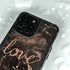 Love Rose Gold Black iPhone 15 Pro Waterproof Case