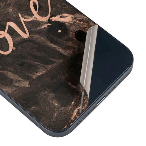 Love Rose Gold Black iPhone 15 Skin