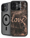 Love Rose Gold Black iPhone 16 Kickstand Case