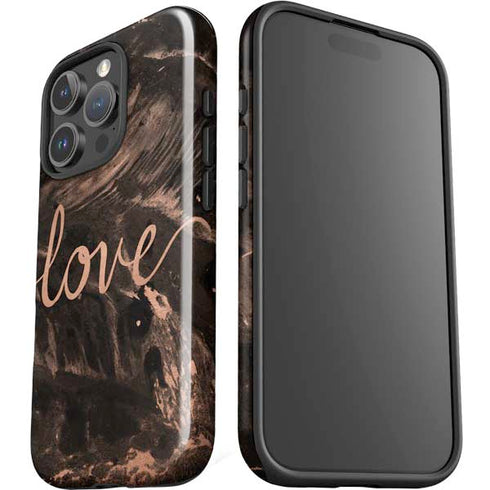 Love Rose Gold Black iPhone 16 Pro Impact Case