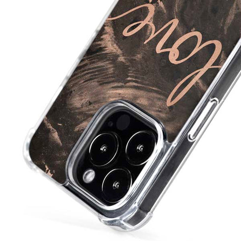 Love Rose Gold Black iPhone 16 Pro MagSafe Case