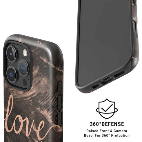 Love Rose Gold Black iPhone 16 Pro Max Magsafe Impact Case