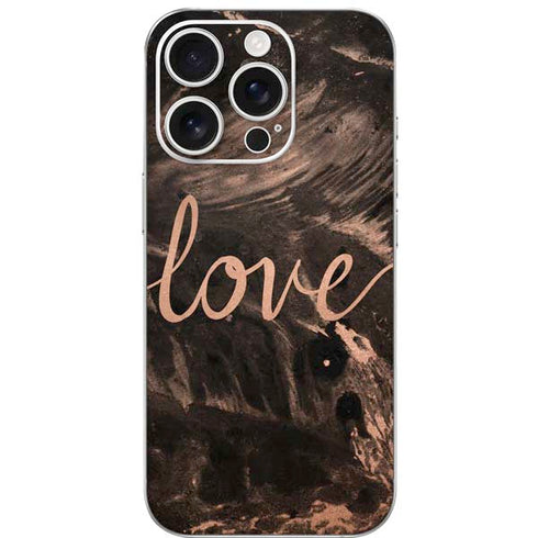 Love Rose Gold Black iPhone 16 Pro Skin