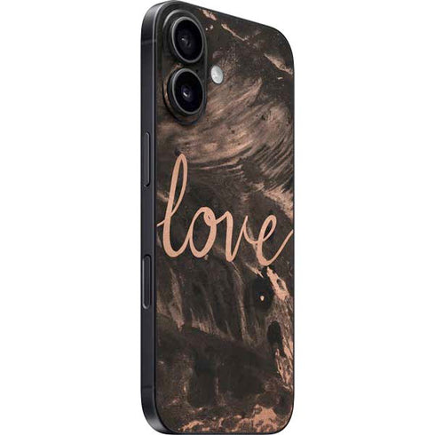 Love Rose Gold Black iPhone 16 Skin
