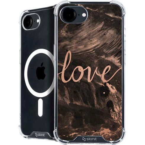 Love Rose Gold Black iPhone 16e MagSafe Case