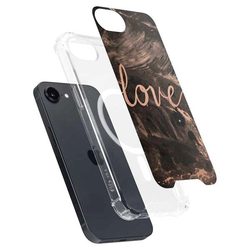 Love Rose Gold Black iPhone 16e MagSafe Case