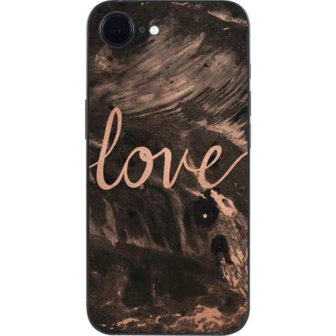 Love Rose Gold Black iPhone 16e Skin