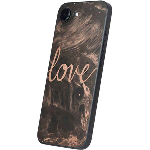 Love Rose Gold Black iPhone 16e Skin