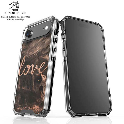 Love Rose Gold Black iPhone 17 Air Clear Case
