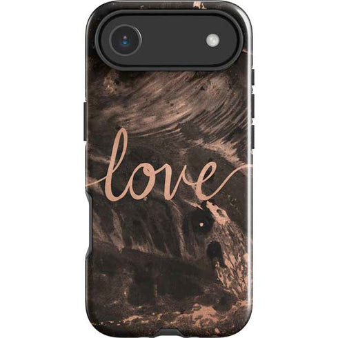 Love Rose Gold Black iPhone 17 Air Impact Case