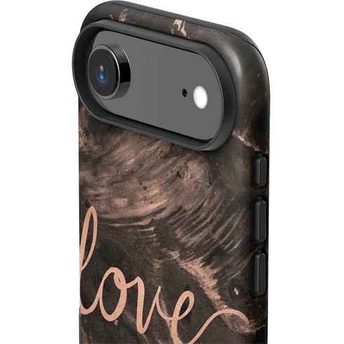 Love Rose Gold Black iPhone 17 Air Impact Case