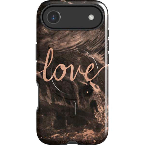 Love Rose Gold Black iPhone 17 Air Magsafe Impact Case
