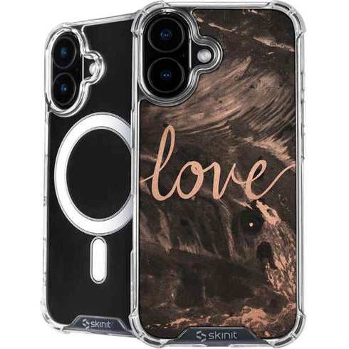 Love Rose Gold Black iPhone 17 MagSafe Case