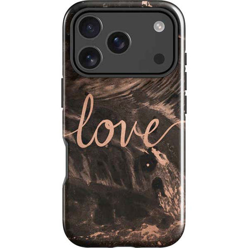 Love Rose Gold Black iPhone 17 Pro Impact Case