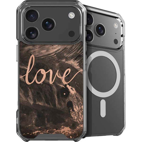 Love Rose Gold Black iPhone 17 Pro Max MagSafe Case