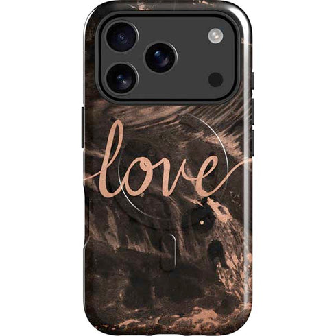 Love Rose Gold Black iPhone 17 Pro Max Magsafe Impact Case