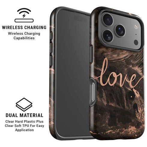 Love Rose Gold Black iPhone 17 Pro Max Magsafe Impact Case