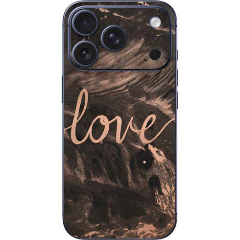 Love Rose Gold Black iPhone 17 Pro Skin