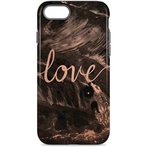 Love Rose Gold Black iPhone Cases
