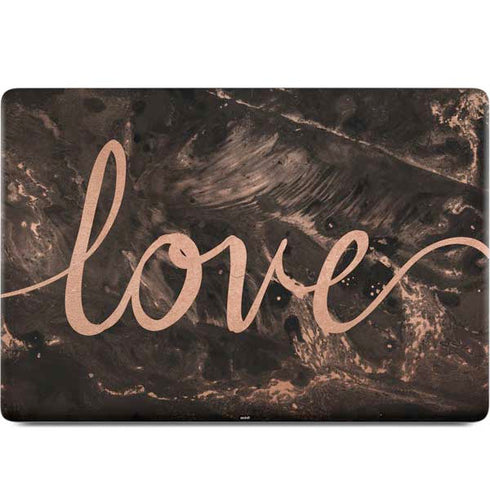 Love Rose Gold Black MacBook Skins