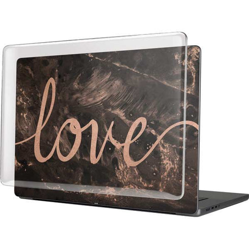 Love Rose Gold Black MacBook Cases