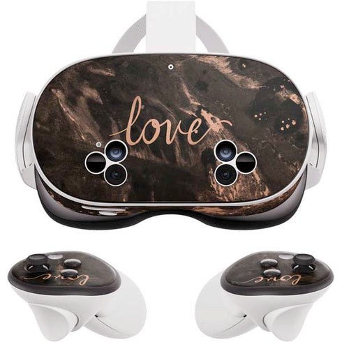 Love Rose Gold Black Meta Quest 3S Skin